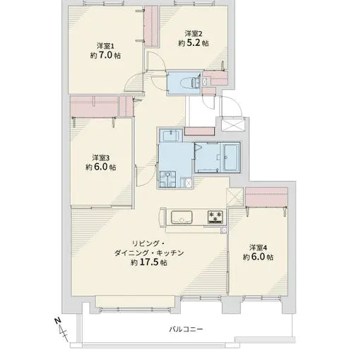 4Beds Apartment in Kiyota-ku,Sapporo-shi, Hokkaido
