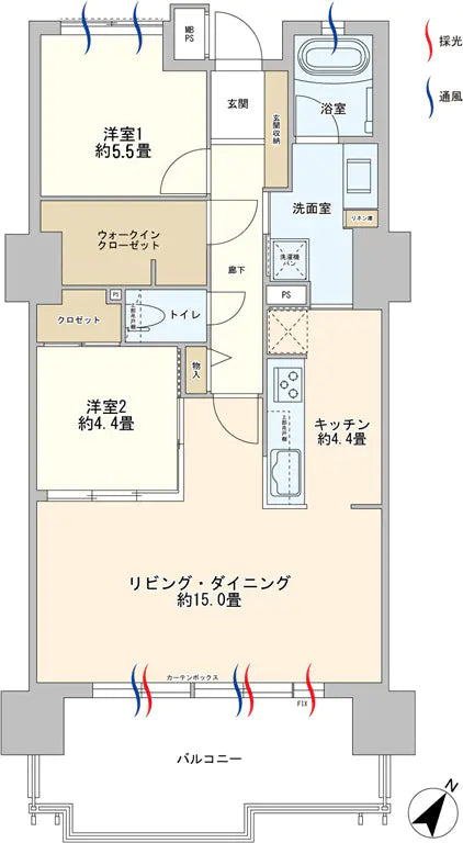 2Beds Apartment in Chatan-cho,Nakagami-gun, Okinawa Miyagi, Chatan-cho, Nakagami-gun, Okinawa