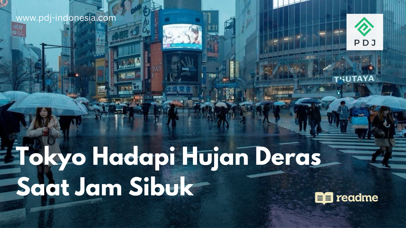 Hujan Lebat Guyur Tokyo Saat Jam Pulang Kerja