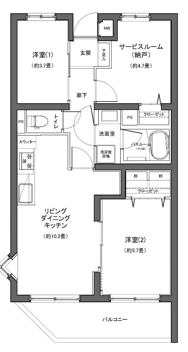2Beds Apartment in , Kanagawa Yokohama Isogo Ward Okamura, Kanagawa