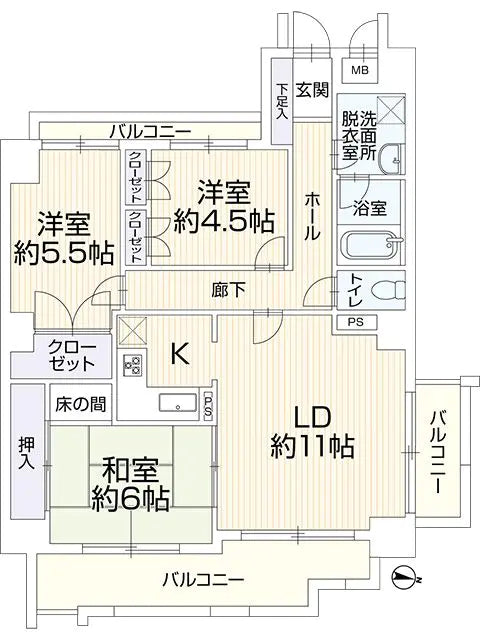 Apartemen 3 Kamar Tidur di Higashi-ku – Lokasi Dekat Stasiun, Siap Huni