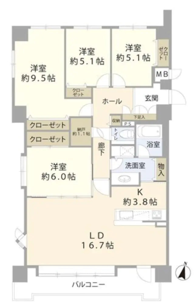 4Beds Apartment in Chuo-ku,Sapporo-shi, Hokkaido
