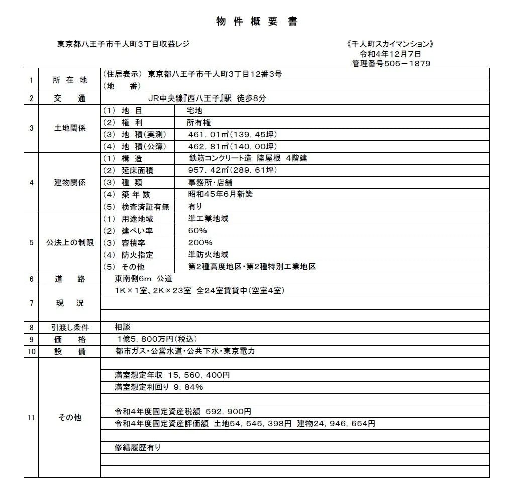 2Beds Apartment Building in Hachioji-shi, Tokyo - PDJ Indonesia